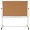 Emma and Oliver Reversible Mobile Cork Bulletin Board and White Board Stand with Pen Tray